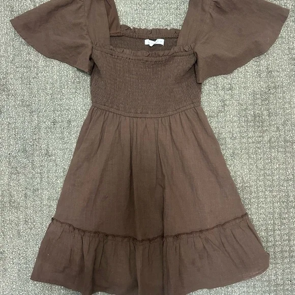 brown altard state dress MOSSE HIGH NECKLINE ASYMMETRIC TWIST STRAP DETAIL MAXI DRESS main image 0